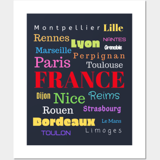 French Cities design Posters and Art